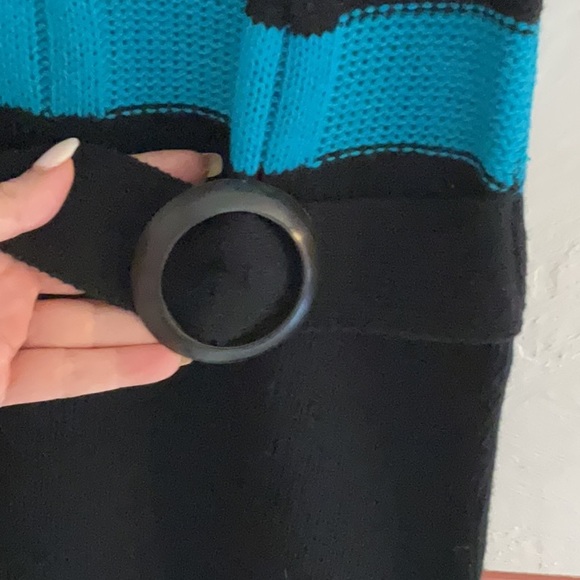 Cherry Stix Short Sleeve Sweater Dress, Size M(10-12), Black/Blue Stripes, NWT - Picture 4 of 8